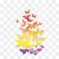 水彩一群蝴蝶-空若网 水彩一群蝴蝶-空若网