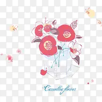 手绘红色花卉-空若网 手绘红色花卉-空若网