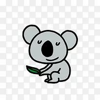 黑色线条简约可爱的考拉-空若网 黑色线条简约可爱的考拉-空若网