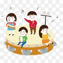 彩色扁平化唱歌跳舞元素-空若网 彩色扁平化唱歌跳舞元素-空若网