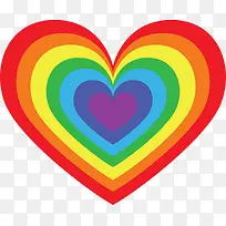 美丽彩虹条纹爱心-空若网 美丽彩虹条纹爱心-空若网