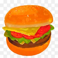 卡通手绘彩绘汉堡包-空若网 卡通手绘彩绘汉堡包-空若网