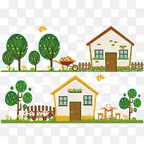 矢量房子和树-空若网 矢量房子和树-空若网