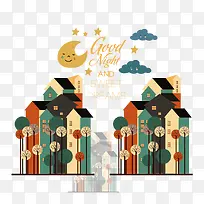 矢量建筑和树-空若网 矢量建筑和树-空若网