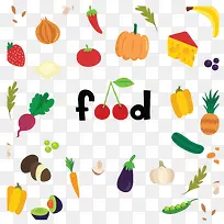 卡通水果蔬菜花纹-空若网 卡通水果蔬菜花纹-空若网