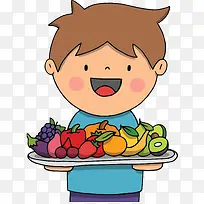 端着彩虹食物的孩子-空若网 端着彩虹食物的孩子-空若网