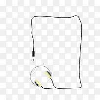 矢量卡通扁平化耳机长方形文本框-空若网 矢量卡通扁平化耳机长方形文本框-空若网