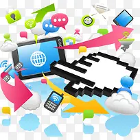 点击关注手势图标商务社交元素-空若网 点击关注手势图标商务社交元素-空若网