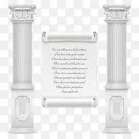 矢量白色欧式柱子-空若网 矢量白色欧式柱子-空若网