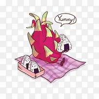 卡通手绘火龙果-空若网 卡通手绘火龙果-空若网