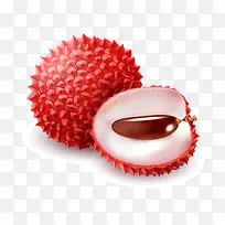 红色卡通热带水果荔枝-空若网 红色卡通热带水果荔枝-空若网