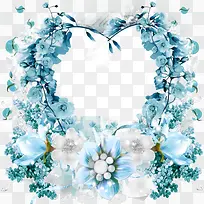 蓝色鲜花翅膀相框-空若网 蓝色鲜花翅膀相框-空若网