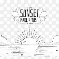 卡通手绘夕阳西下背景-空若网 卡通手绘夕阳西下背景-空若网