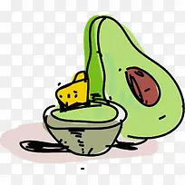 牛油果扁平风格矢量墨西哥卷-空若网 牛油果扁平风格矢量墨西哥卷-空若网