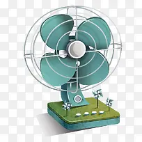 蓝色风扇插画-空若网 蓝色风扇插画-空若网