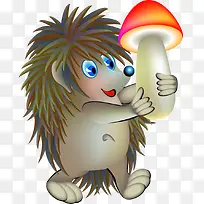 拿着蘑菇的刺猬-空若网 拿着蘑菇的刺猬-空若网