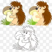 刺猬抱蘑菇-空若网 刺猬抱蘑菇-空若网