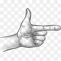手绘素描手部动作矢量素材-空若网 手绘素描手部动作矢量素材-空若网