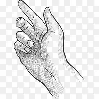 手绘素描手部指头动作矢量素材-空若网 手绘素描手部指头动作矢量素材-空若网