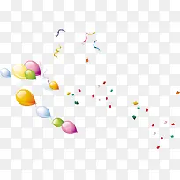 彩色彩带和气球-空若网 彩色彩带和气球-空若网