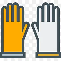 黄色手绘手套元素-空若网 黄色手绘手套元素-空若网