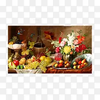 一幅丰盛的油画水果-空若网 一幅丰盛的油画水果-空若网