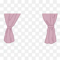 卡通手绘粉色窗帘-空若网 卡通手绘粉色窗帘-空若网