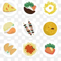 食物图标面包水果蔬菜矢量-空若网 食物图标面包水果蔬菜矢量-空若网