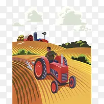装饰插图农田收割插画-空若网 装饰插图农田收割插画-空若网