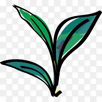 水彩蓝色茶叶-空若网 水彩蓝色茶叶-空若网