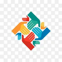 彩色手掌标志PNG-空若网 彩色手掌标志PNG-空若网