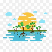 矢量图小树苗-空若网 矢量图小树苗-空若网