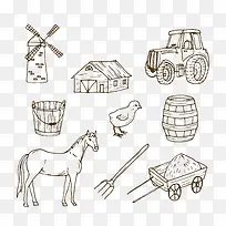 手绘简约线条农场手账-空若网 手绘简约线条农场手账-空若网