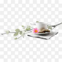 茶杯水墨元素-空若网 茶杯水墨元素-空若网