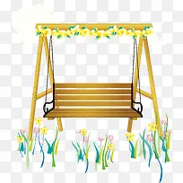 摇椅花草素材PNG矢量元素-空若网 摇椅花草素材PNG矢量元素-空若网