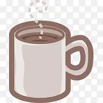 手绘褐色卡通茶杯热气-空若网 手绘褐色卡通茶杯热气-空若网