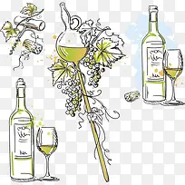 手绘葡萄酒-空若网 手绘葡萄酒-空若网