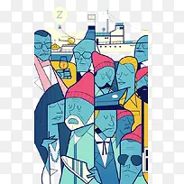 抽象人物插画-空若网 抽象人物插画-空若网