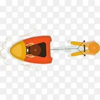 橙色卡通快艇-空若网 橙色卡通快艇-空若网