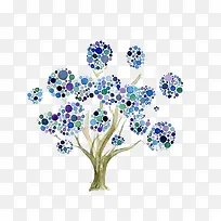 创意圆点装饰手绘树-空若网 创意圆点装饰手绘树-空若网