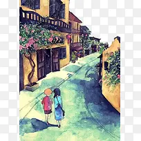 水彩插画作品-空若网 水彩插画作品-空若网