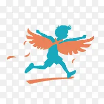 矢量卡通翅膀小孩-空若网 矢量卡通翅膀小孩-空若网