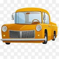 黄色卡通皮卡车-空若网 黄色卡通皮卡车-空若网