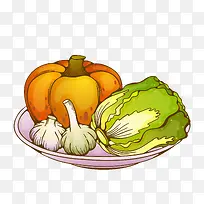 卡通一盘蔬菜免抠图-空若网 卡通一盘蔬菜免抠图-空若网