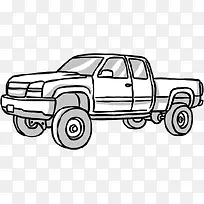 创意手绘皮卡车-空若网 创意手绘皮卡车-空若网