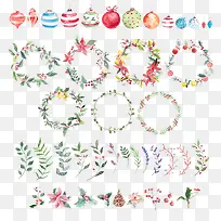 卡通手绘圣诞节花环素材-空若网 卡通手绘圣诞节花环素材-空若网