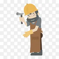 手绘卡通劳动的人手拿锤子-空若网 手绘卡通劳动的人手拿锤子-空若网