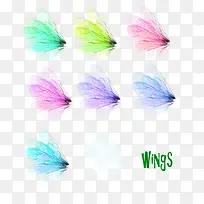 手绘翅膀简约 彩色的羽翼-空若网 手绘翅膀简约 彩色的羽翼-空若网