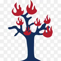 火苗与树结合创意的火树矢量素材-空若网 火苗与树结合创意的火树矢量素材-空若网