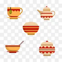 茶壶与杯子图案-空若网 茶壶与杯子图案-空若网